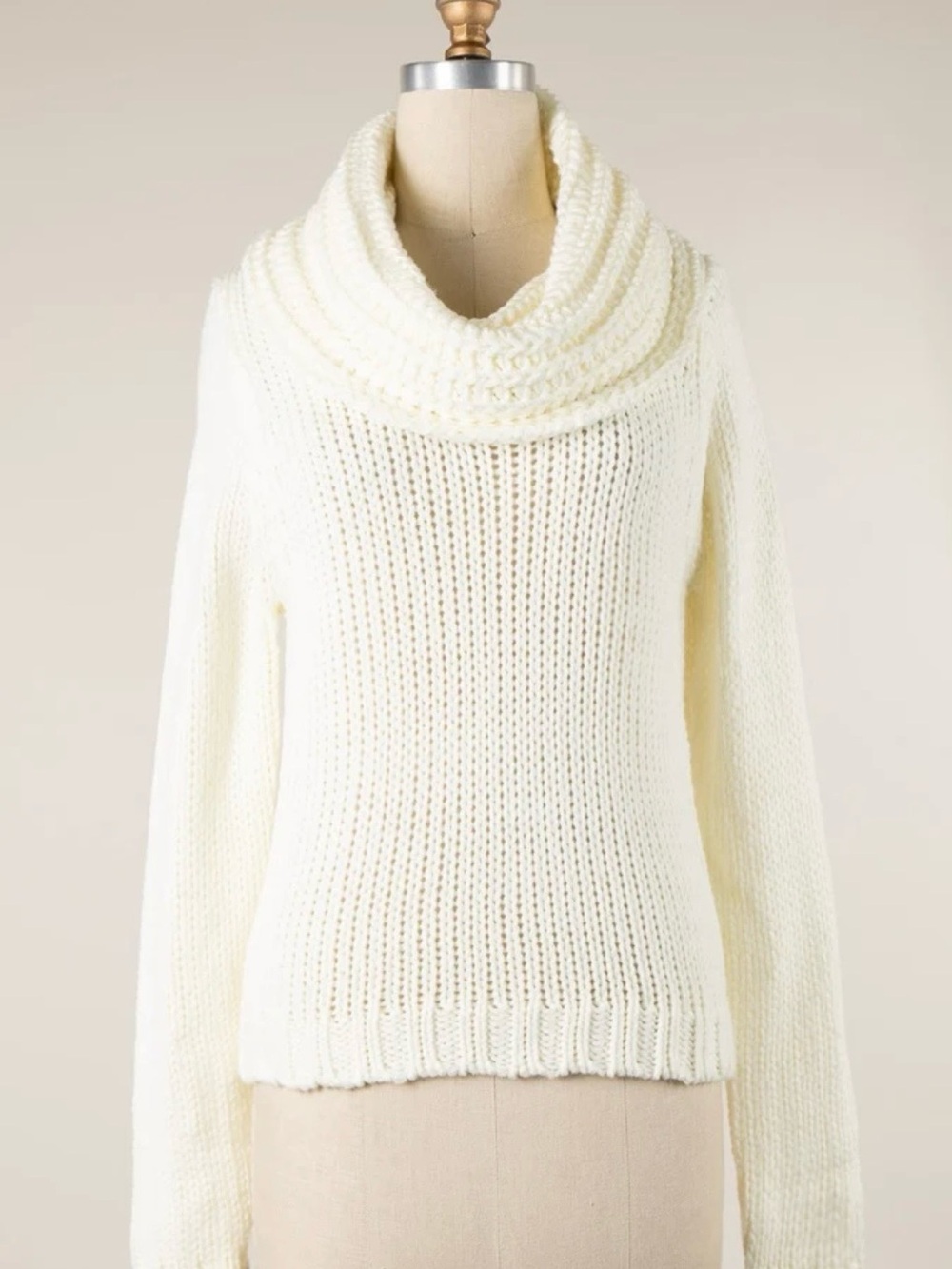 Miracle Ivory Cowl Neck Knit Sweater